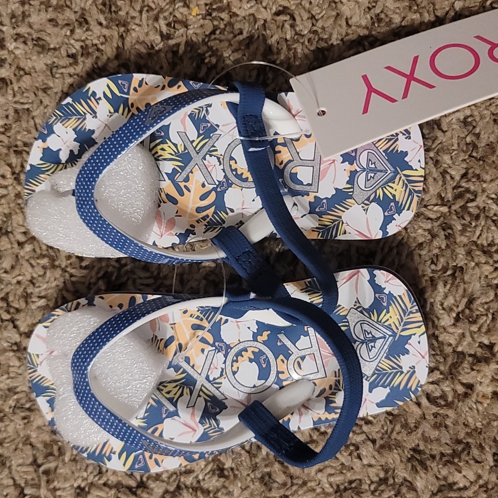 ROXY GIRLS TODDLER TROPICAL PRINT SANDAL: NWT: SZ 7
